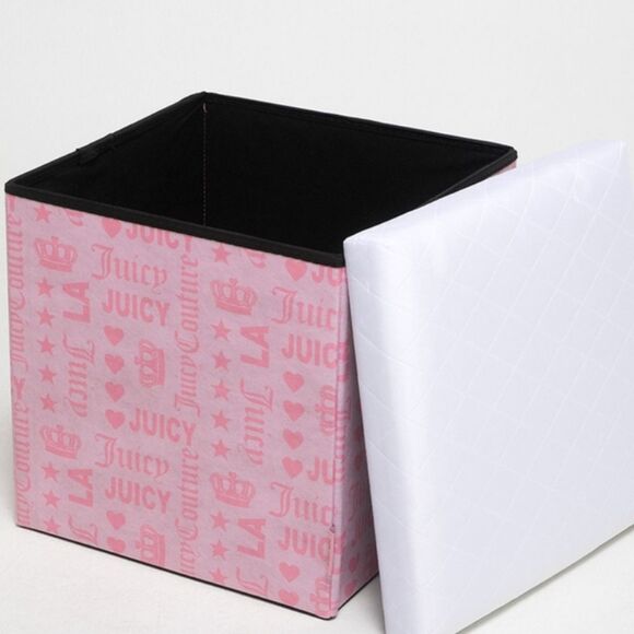 Juicy Couture Home Logo Crown Lidded Collapsible Storage Cube - Picture 2 of 9